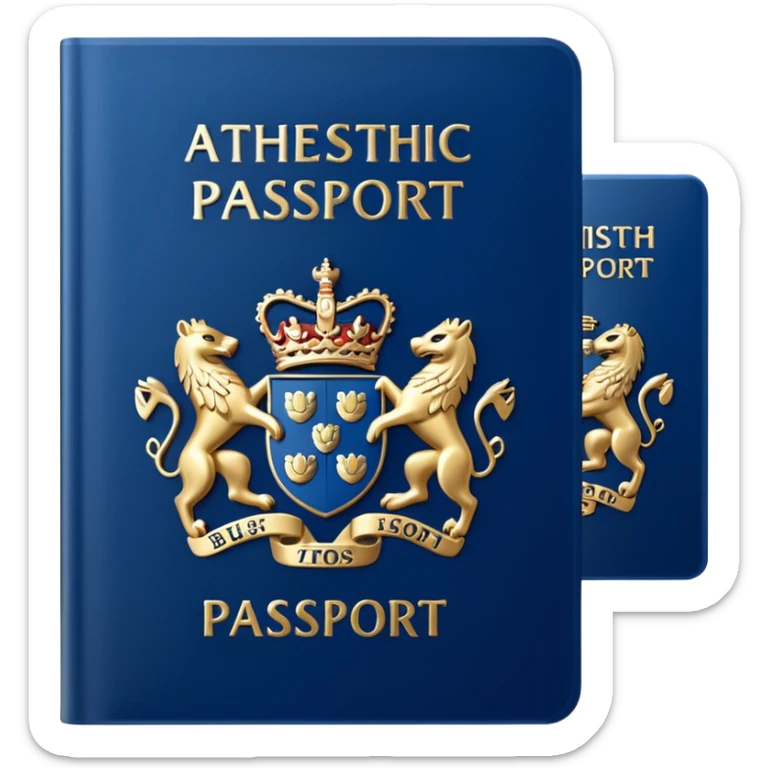 aesthetic british passport in the style of apple emoji sticker