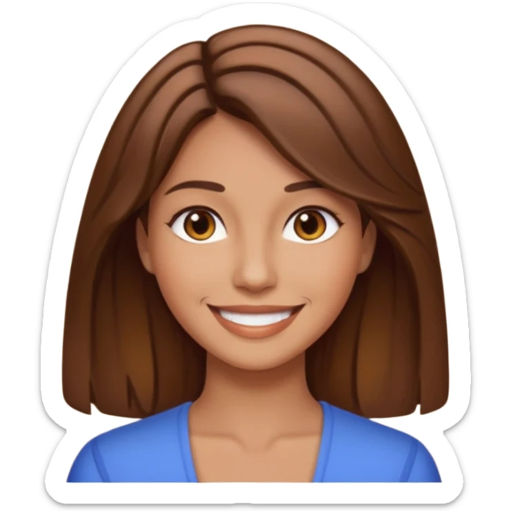 can you draw an emoji of a woman with hair parted down the middle sticker