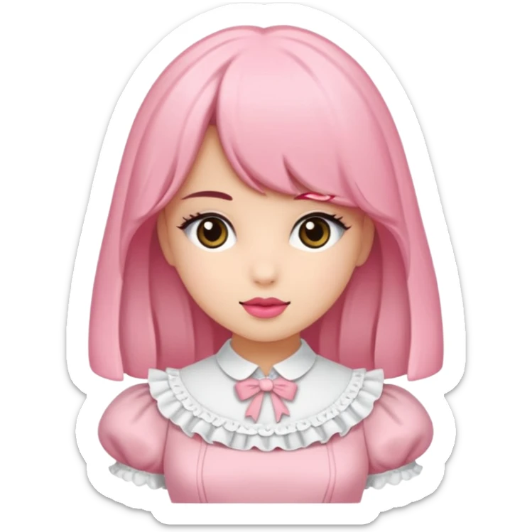 Fiyonklu ve pembe lolita fakat erkek giyisin sticker