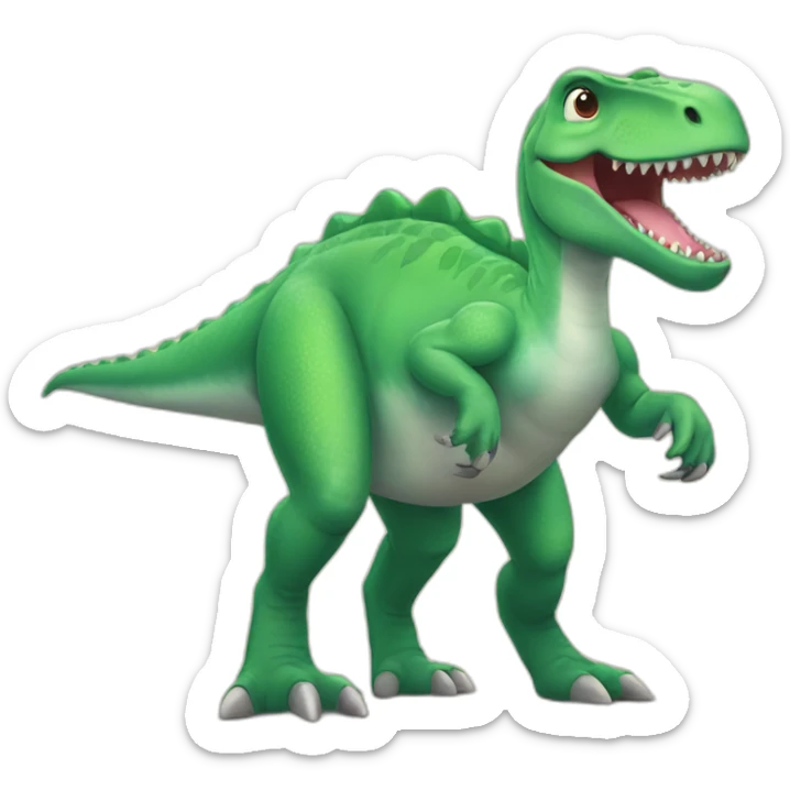 friendly dinosaur sticker