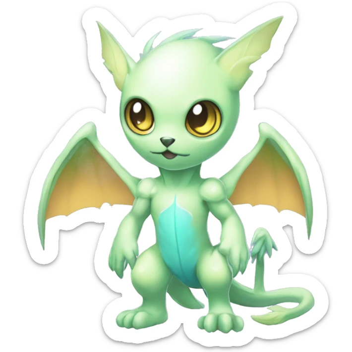 cute cool edgy ethereal magical alien Digimon-Fakemon-animal full body sticker