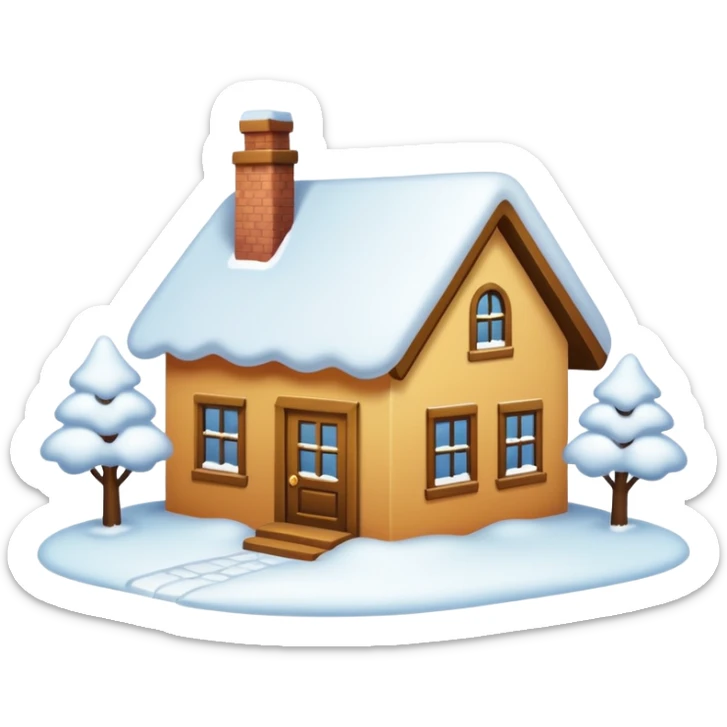 i want a house fully covered with heavy snow, not able to get out emoji sticker