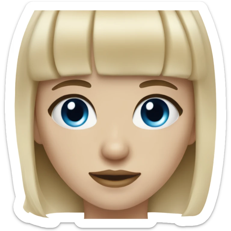 Girl with blonde short hair and bangs and pale skin and blue eyes septum piercing  sticker