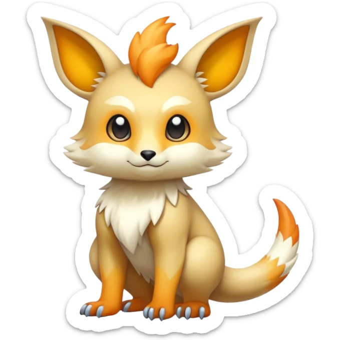 Cute cool colorful fantasy animal hybrid Fakemon full body sticker