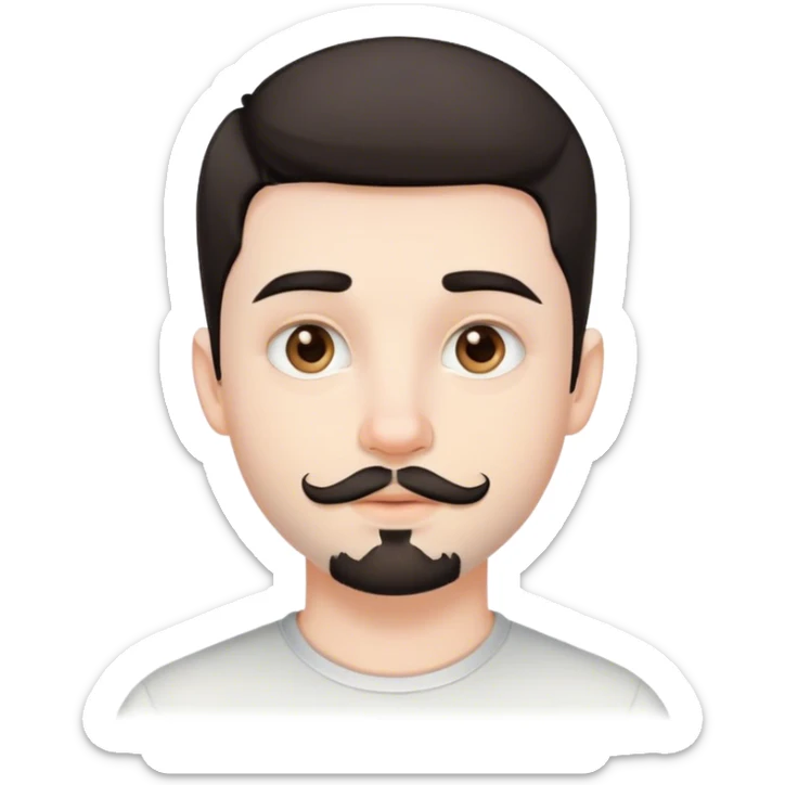 Cute white male, short dark colored hair and facial hair, nose and lip piercing, emo sticker