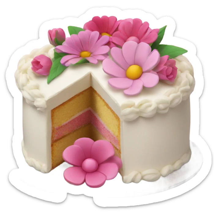 Cake with flowers  sticker