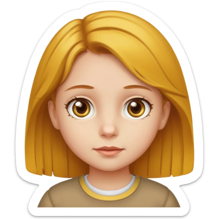 Sarı ve kumralımsı saç ela gözlü kücük kız sticker