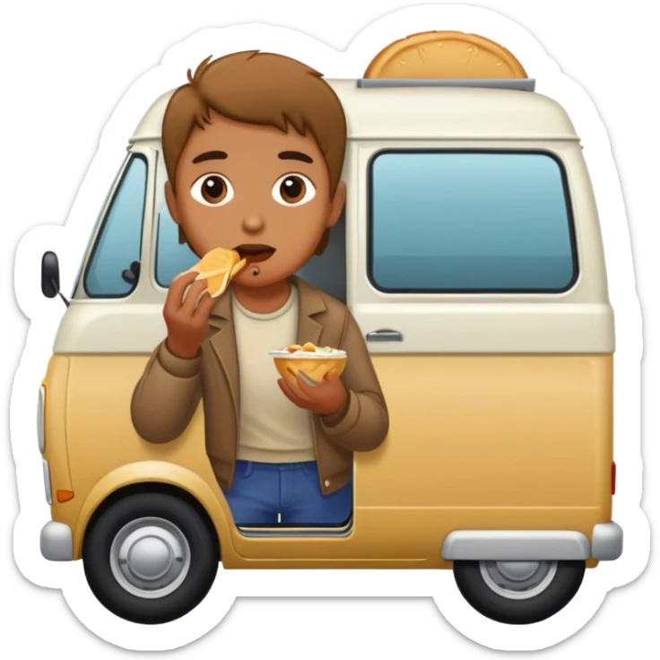 Van eating another van  sticker