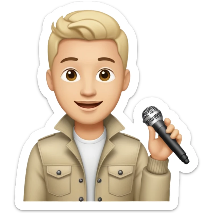 Happy Rock Pop Music Male Singer in his 30s dressed with trendy style sticker