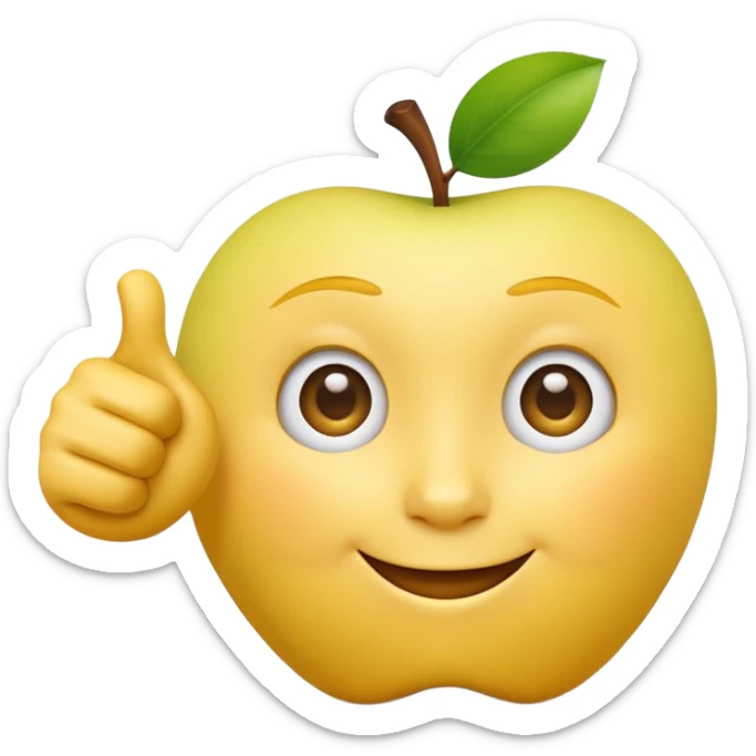 A 3D Apple-style yellow round emoji, neutral face with simple cartoonish eyes, raising one hand, thumb pointing backward over the shoulder to indicate “past” or “behind,” clean minimal background, smooth bright style sticker