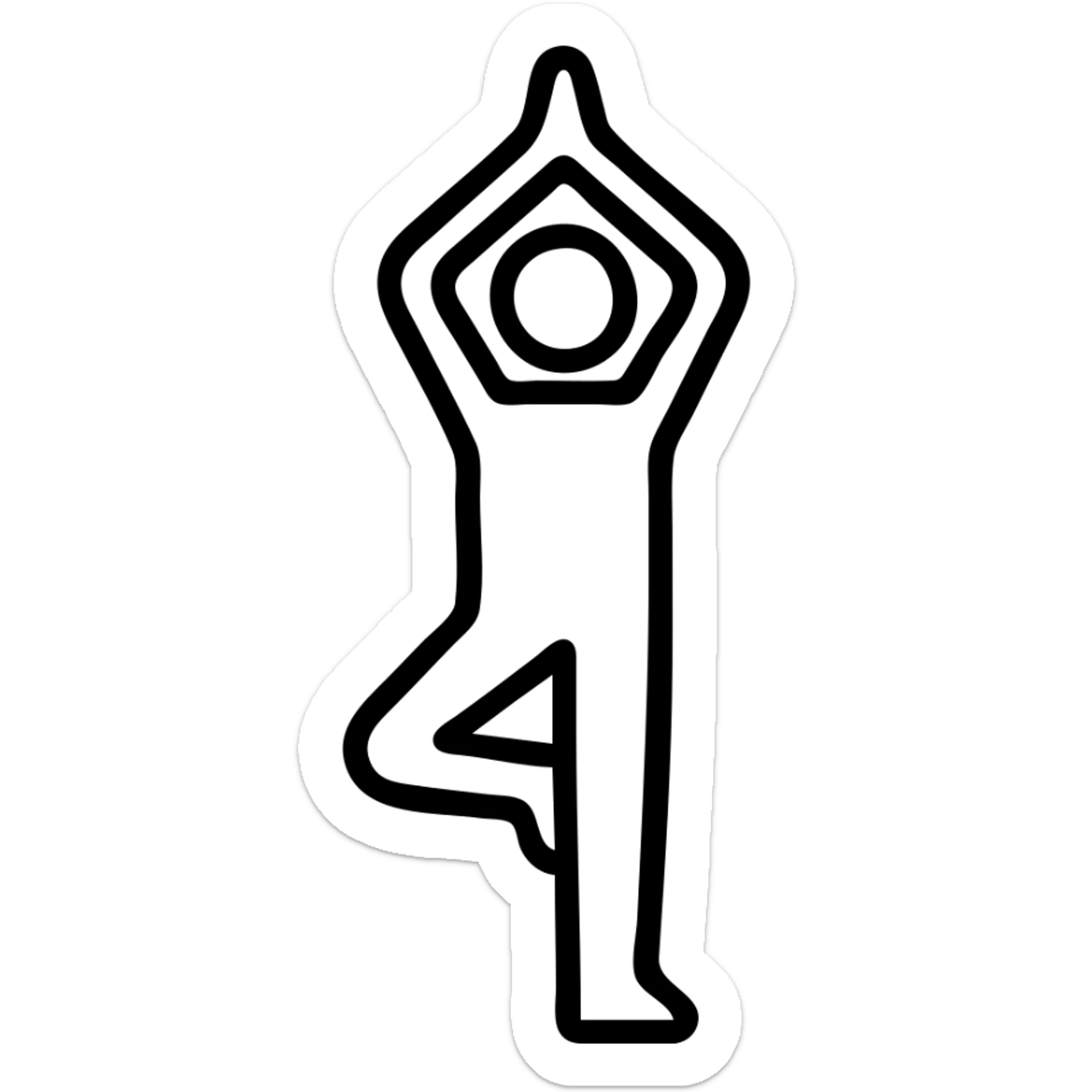 icon on the theme of yoga classes. image of a person in tree asana pose sticker