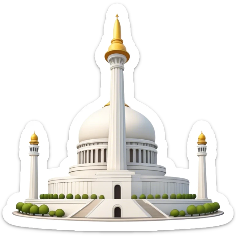 Cinematic Realistic Monas Landmark Emoji, depicted as the iconic National Monument rendered with crisp architectural detail and dynamic, urban lighting. sticker