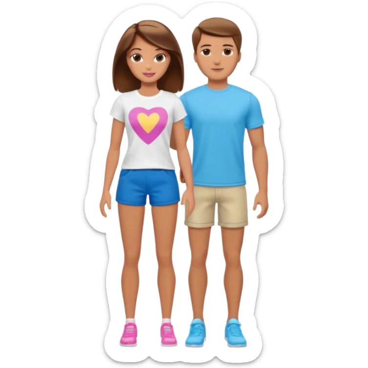 barbie merliah summers as a guy with brown har and brown eyes and tanned skin and full body sticker