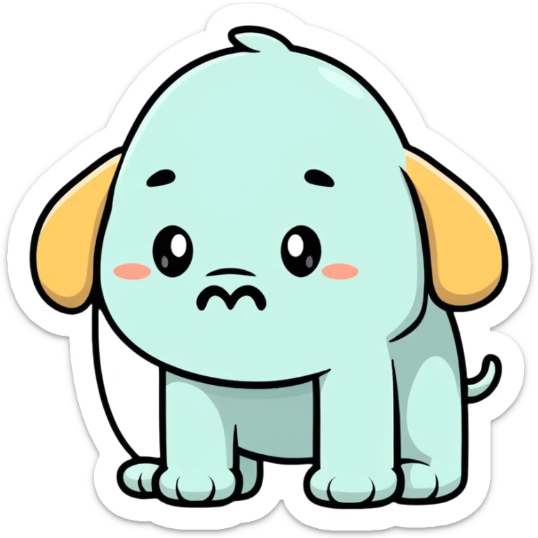 cartoon of a droopy, tired animal representing lethargy sticker