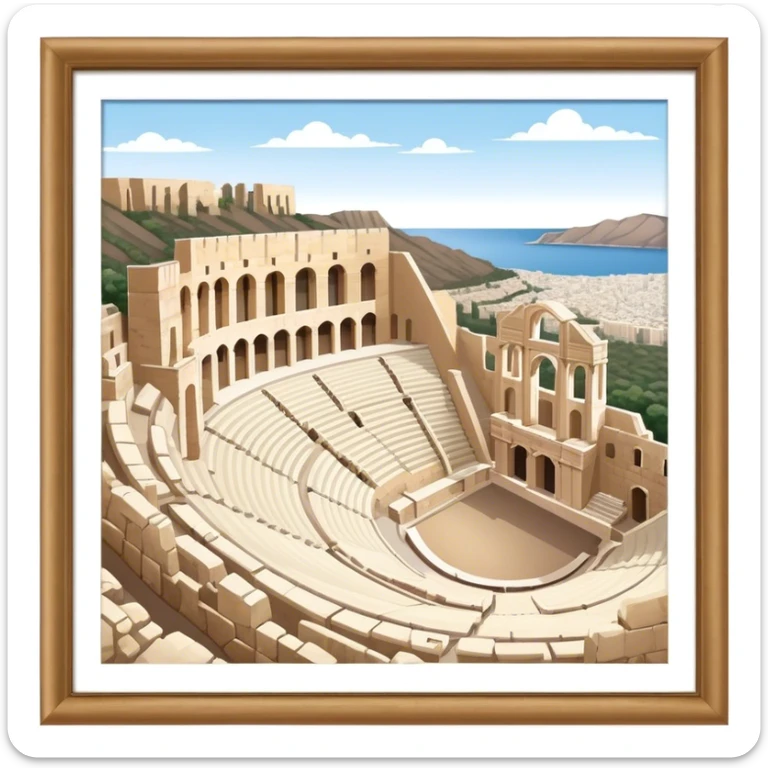 Odeon of Herodes Atticus Landmark Emoji – Depicting the ancient stone amphitheater on the Acropolis slopes. sticker