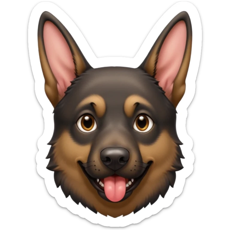 cartoon style dark German Shepherd dog with alot longer tongue hanging out  sticker