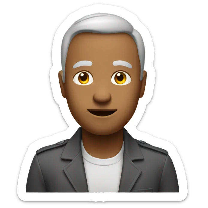 Creating a simple 3D color illustration of the 😑 emoji on a pure white background.  sticker