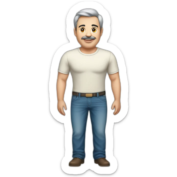 Cuerpo entero, jean, remera de argentina, hombre, 50 años, 110 kilos, 1.90 de altura sticker