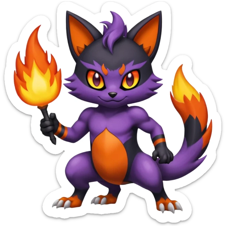 Noibat-Litten-Torracat-fusion-Fakemon-Pokémon-creature  sticker