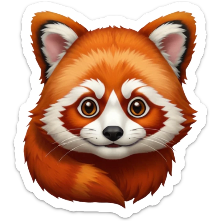 Face of a red panda with avatar the last airbender tattoo on the forehead sticker