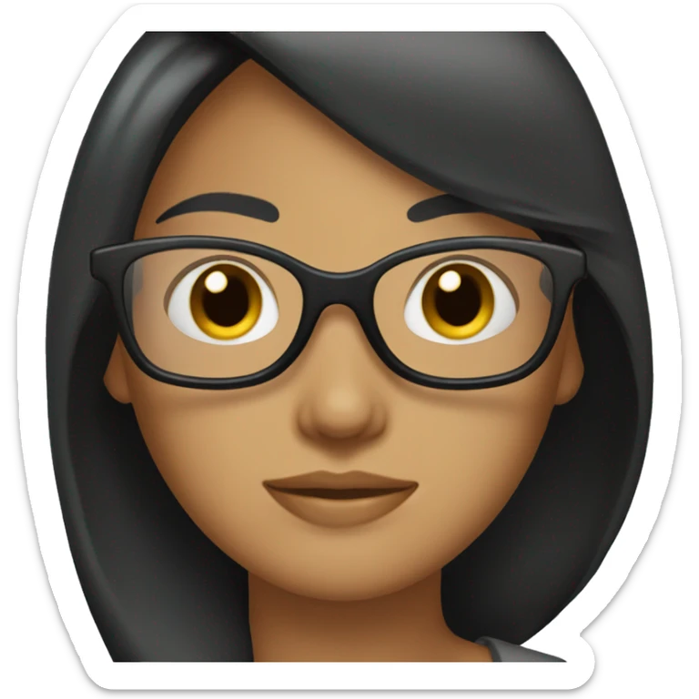 I want an emoji of mine. I'm a woman, I have small dark eyes, long black hair and I wear sunglasses. sticker