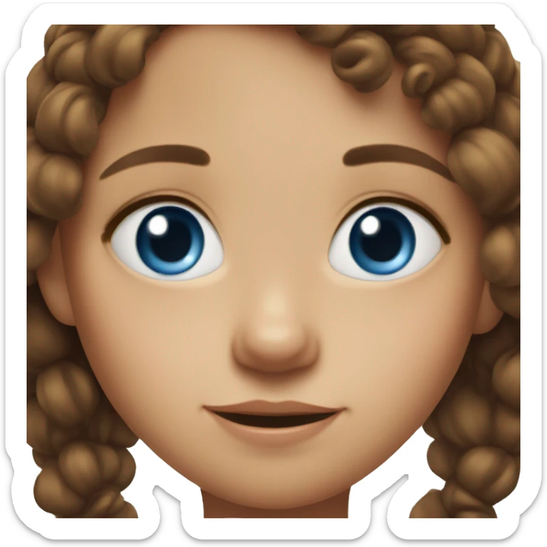 7 year old girl with freckles, blue eyes, brown hair sticker