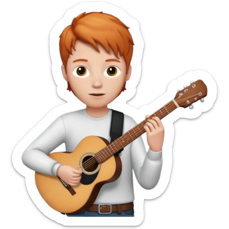 A person white ginger hair and she is holding a guitar who is a popster sticker