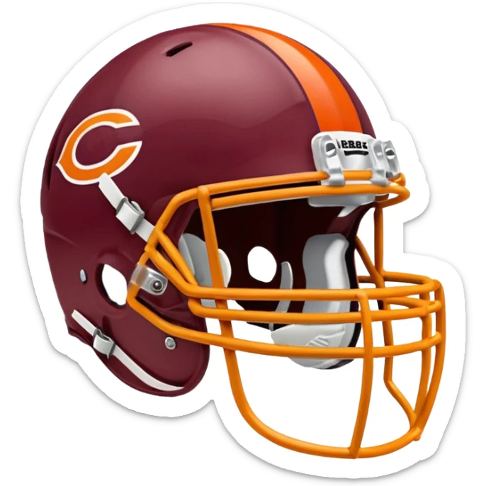 The Washington commanders football helmet and the Chicago Bears football helmet facing each other sticker