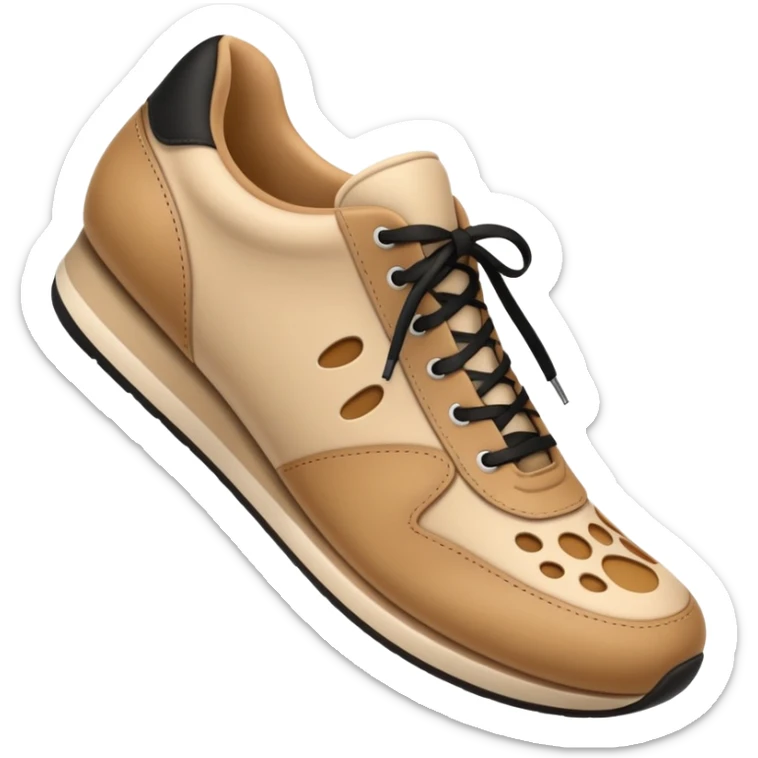 3D Apple-style emoji of a shoe with a foot inside, stepping and showing a clear shoe print below.







 sticker