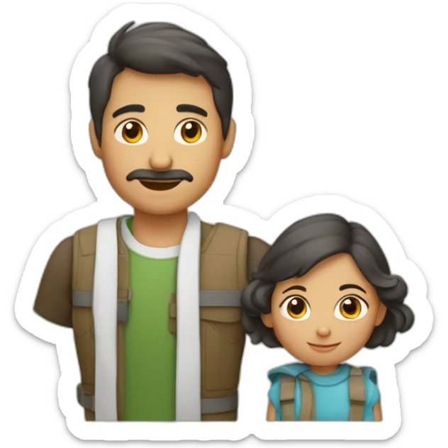 Familia hombre mujer mellizos de 8 años niño y niña sticker