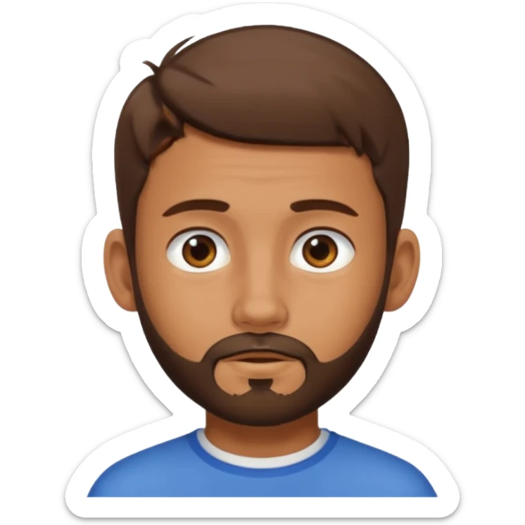 Boy with tanned skin, short brown hair, a sparse beard, and hoop earrings in his ears sticker