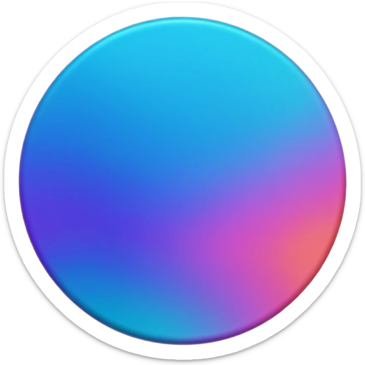 
coin color in in gradient of turquoise, blue, pink, purple, and coral metal texture
Rotate coin 90 degree  3d effect sticker