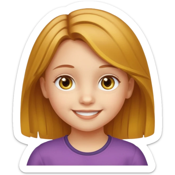 Sarı ve kumralımsı saç ela gözlü kücük kız sticker