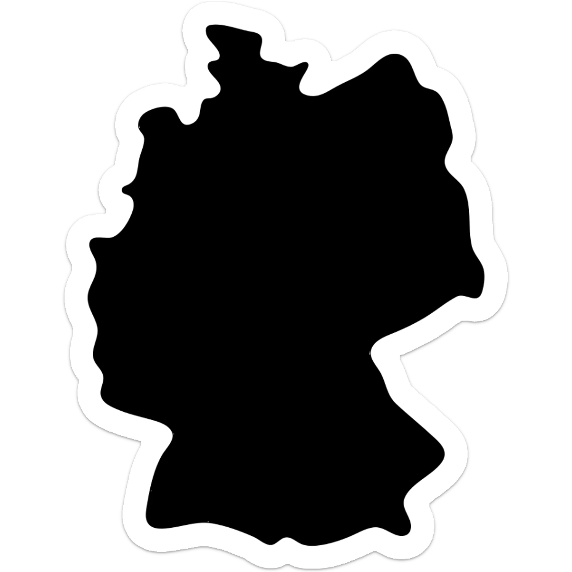 Recolor the silhouette of Germany icon with a dark gray fill and a gray outline in a minimalist style as shown in the example. sticker
