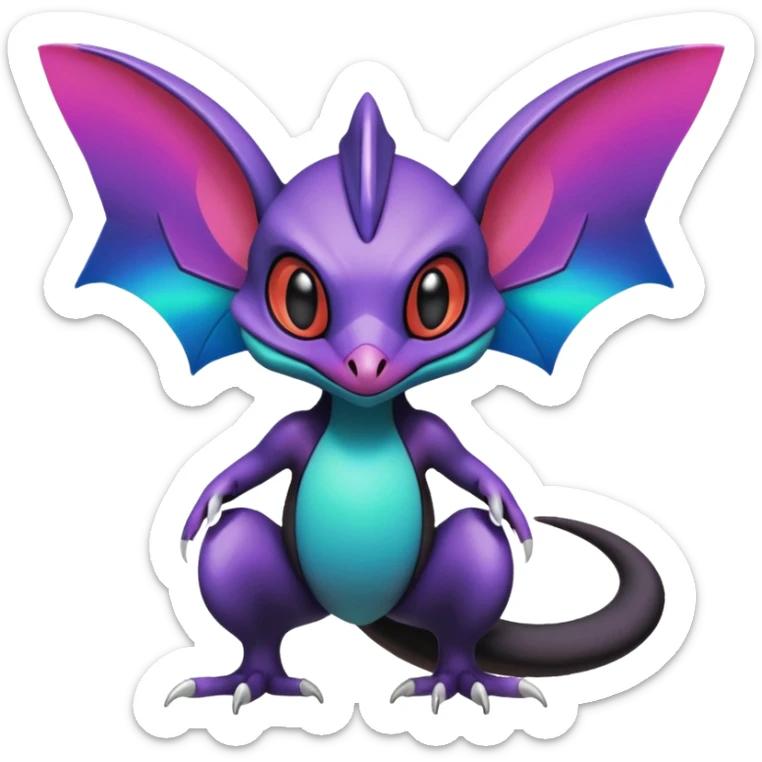  exotic tropical cyber-Noivern-Stitch-Noibat-Trico-Fakémon-Pokémon-Vernid-creature sticker