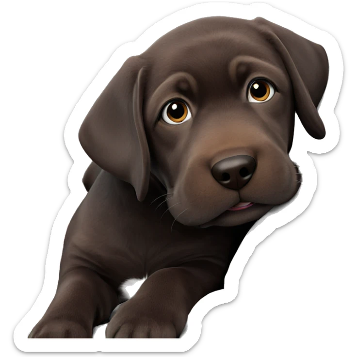 dog cuddling heart pillow sticker