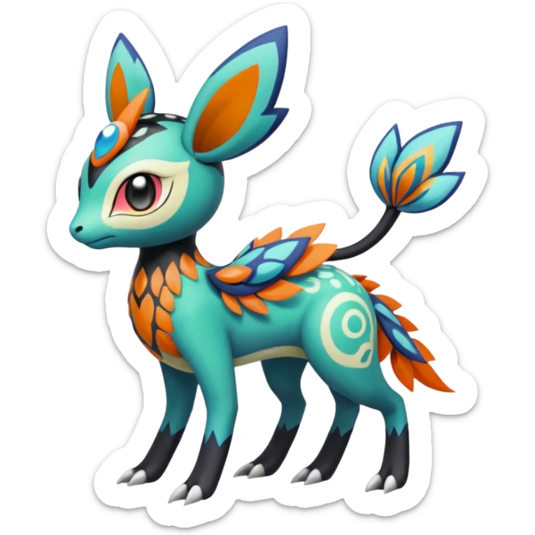 Meloetta-Nargacuga-Amaura-Pokémon-Fakémon-fusion-hybrid-creature sticker