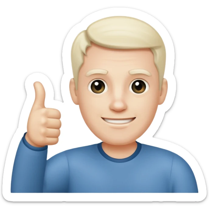 John Kramer from the movie Saw gives a thumbs up. sticker