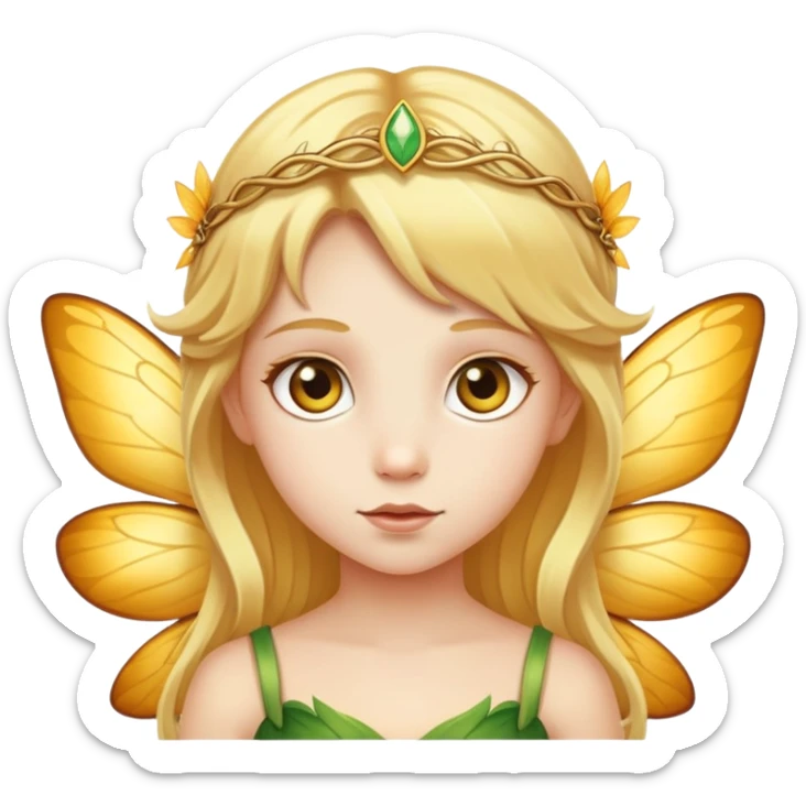 Child fairy with golden hair and golden eyes  sticker