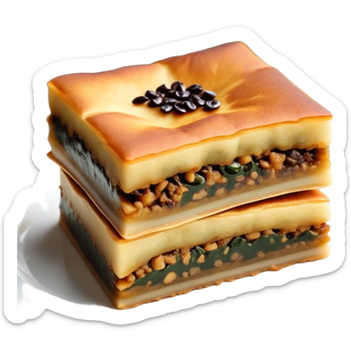 martabak manis-cinematic-realistic-martabak manis-dish-emoji,-depicted-as-a-single,-square-slice-of-sweet,-thick-martabak manis-with-a-rich,-indulgent-filling,-rendered-with-detailed-textures-and-vibrant,-appetizing-lighting sticker