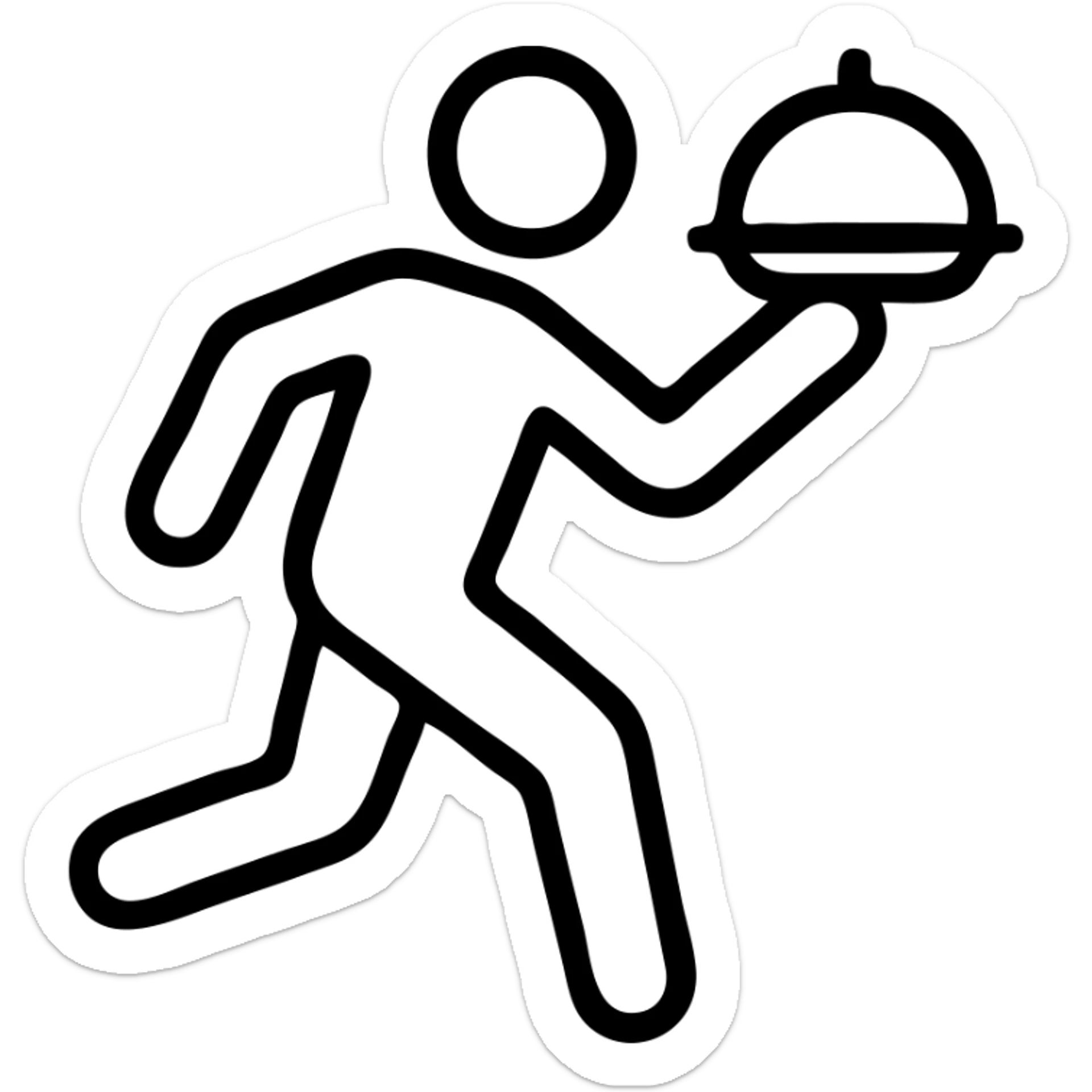 hurrying waiter sticker