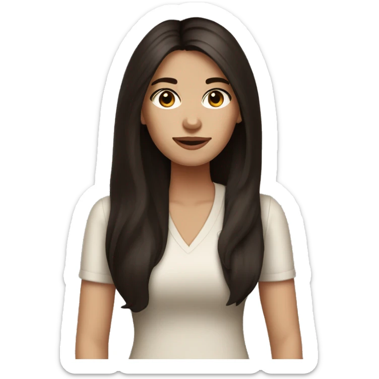 Interior designer bale girl with long dark brown hairand dark brown eyes sticker