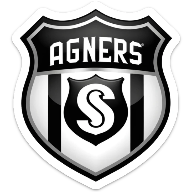 Football club SCO Angers logo, black and white striped shield with 1919 year, sports team emblem sticker