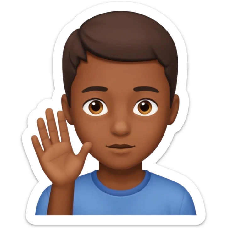 A boy showing right cheek to her mother asking for a gentle playful slap only boy no picture of mother included in emoji sticker