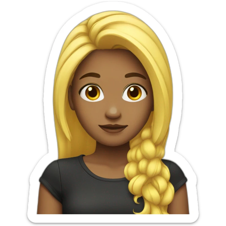 GIRL WITH HALF HAIR YELLOW AND HALF HAIR BLACK sticker