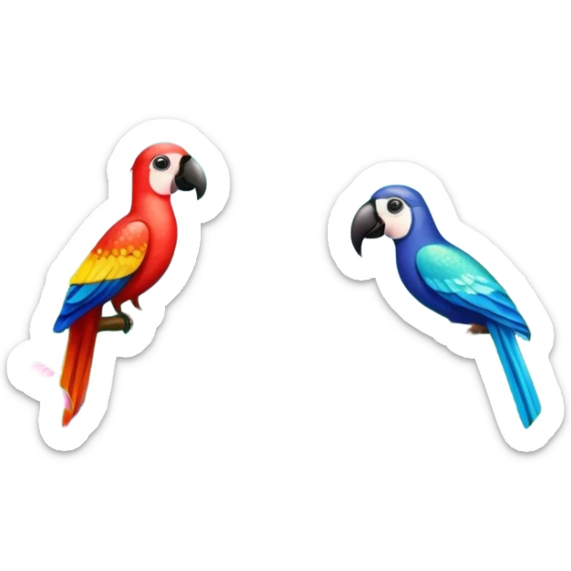 Lush exotic tropical sparkly colorful flowery jungle nature glittery water tropical birds scenery  sticker