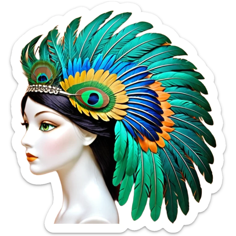 ave Cabeza y espalda: tonos verdes y azulados brillantes.

Pecho: anaranjado intenso que contrasta con el resto del cuerpo.

Alas: mezcla de verdes y negros.

Cola: larga y elegante, con dos plumas centrales que terminan en forma de “raqueta”. sticker