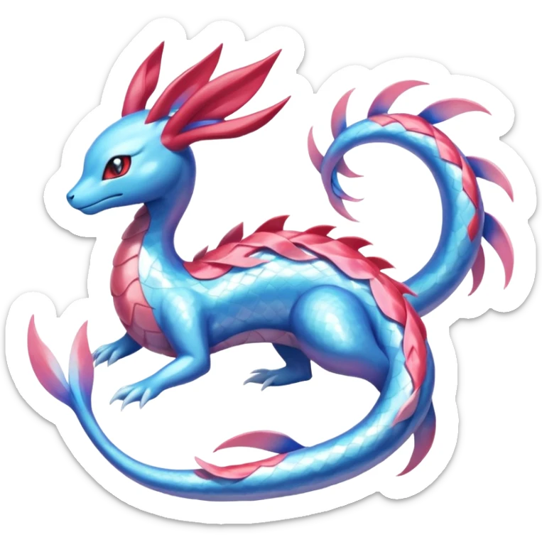 Hydro-elemental Salamence-Milotic-Sylveon-Fakémon-fusion (full body) sticker