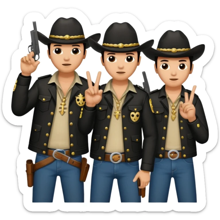 Norteño gang with numbers 14, hand gang signs and guns sticker