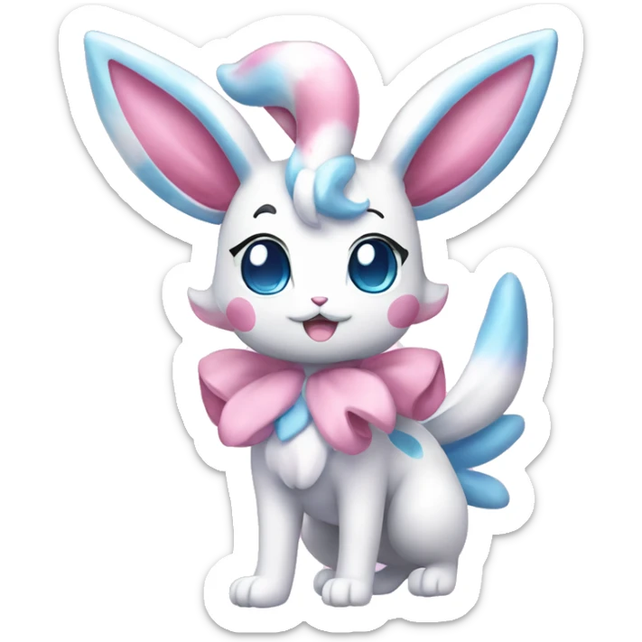 Kawaii Gorgeous Beautiful Pretty Shiny Sparkly Sylveon-Pokémon full body sticker